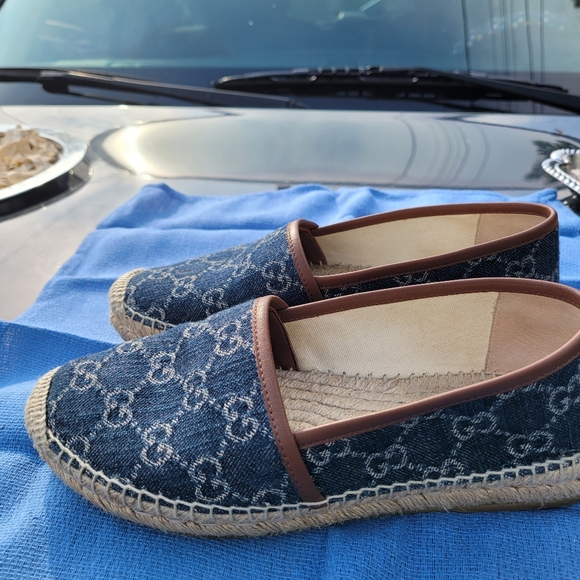Authentic Gucci Denim GG Pillar Espadrilles - Picture 6 of 6